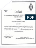 Certificado NR-31 Segurança No Trabalho Máquinas e Equipamentos - Paulo Fernando Da Silva Filho