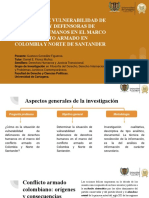 Situación de Vulnerabilidad de Defensores y Defensoras de Derechos Humanos en El Marco Del Conflicto Armado en Colombia y Norte de Santander