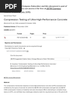 Compression Testing of Ultra High Performance Concrete