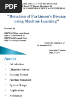 Detection of Parkinson's Disease Using Machine Learning