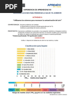 Experiencia de Aprendizaje 03: Asumimos Acciones para Preservar La Salud Y El Ambiente