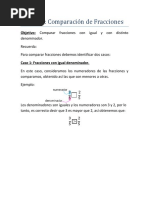 Tarea 11 - Comparaciòn de Fracciones