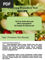 Exploring Procedure Text: Recipe