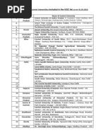 List of Central Universities Included in The UGC List As On 31.03.2021