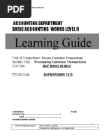 Learning Guide: Accounting Department Basic Accounting Works Level Ii