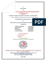 Modelling and Analysis of Portable Hydro Power Plant