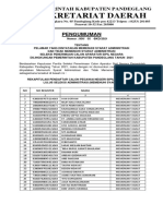 Hasil Seleksi Administrasi Pandeglang