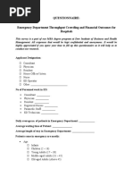 Questionnaire: Emergency Department Throughput Crowding and Financial Outcomes For Hospitals