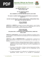 77 Ley de Tasas y Peajes y Tarifas Por Uso de La Infraestructura de La Red Vial Departamental