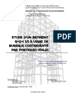 R+9+1Ssol BEGHDADI Usage Bureaux Voiles Portique