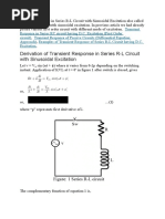 Derivation of Transient Response in Series R-L Circuit With Sinusoidal Excitation