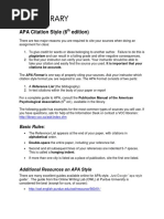 APA Citation Style (6 Edition) : Basic Rules