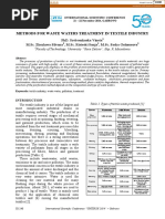 Methods For Waste Waters Treatment in Textile Industry