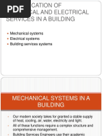 Classification of Mechnical and Electrical Services in A Building