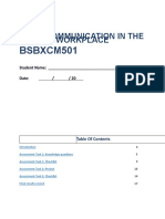 BSBXCM501 Student Assessment Tasks 16-11-20