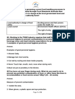 SITXFSA001 Use Hygienic Practices For Food Safety