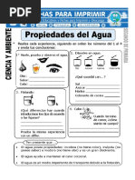 Ficha de Propiedades Del Agua para Segundo de Primaria