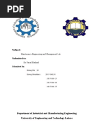 Subject:: Maintenance Engineering and Management Lab