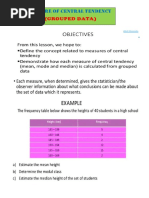 Measure of Central Tendency Grouped Data