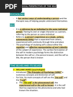 Psychological Perspective of The Self: Person. Having Its Own or Single Character As A Person