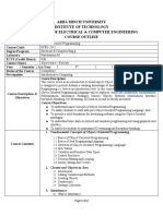 Arba Minch University Institute of Technology Department of Electrical & Computer Engineering Course Outline