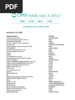 Exhibitor Lists 2018 & 2019