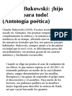 Charles Bukowski Hijo de Puta para Todo! Antología Poétic