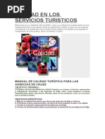 Calidad en Los Servicios Turisticos Agencias de Viajes