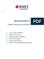 Assessment 3: Problem Solving and Case Note Question