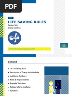 Life Saving Rules: Toolbox Talk Energy Isolation