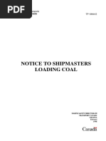 Notice To Shipmasters Loading Coal Cargoes