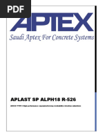 Aplast SP Alph18 R-526: AMINO TYPE I High Performance Superplasticising Workability Retention Admixture