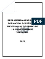 Unidad1-1-9-Reglamento General de Formacion Academica y Profesional de Grado de La Universidad de Guayaquil 2020