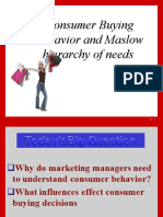 Consumer Buying Behavior and Maslow Hierarchy of Needs