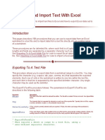 Exporting and Import Text With Excel