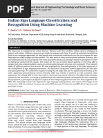 Indian Sign Language Classification and Recognition Using Machine Learning