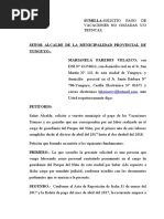 Solicitud de Pago de Vacaciones Truncas en La Municipalidad