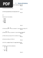 CBSE Class 8 Mathematics Worksheet - Playing With Numbers