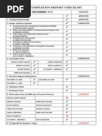 Inset Completion Report Checklist