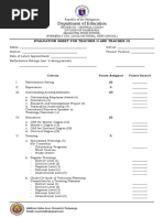 Department of Education: Evaluation Sheet For Teacher Ii and Teacher Iii