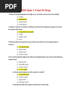 MIS Quiz 3 Total 20 MCQS: A) Design