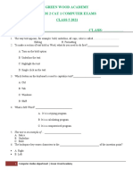 STD 5 Computer Exam Term 2 Cat 1 Computer Exams