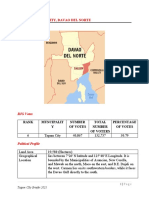 Briefer Tagum City, Davao Del Norte: Rank Muncipalit Y Number of Votes Total Number of Voters Percentage of Votes