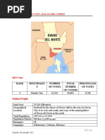 Briefer Panabo City, Davao Del Norte: Rank Muncipalit Y Number of Votes Total Number of Voters Percentage of Votes