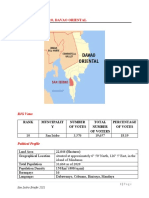 Briefer San Isidro, Davao Oriental: Rank Muncipalit Y Number of Votes Total Number of Voters Percentage of Votes