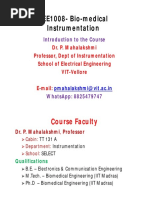 EEE1008-Bio-medical Instrumentation: Introduction To The Course