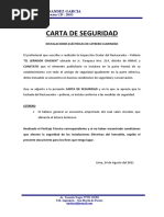 CARTA DE SEGURIDAD Restaurante - Pollería Yamunaquen