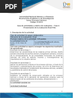 Guía de Actividades y Rúbrica de Evaluación - Fase 6 - Presentación de La Evaluación Final POA