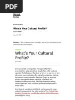 What's Your Cultural Profile