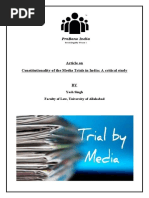 Constitutionality of The Media Trials........ Yash Singh